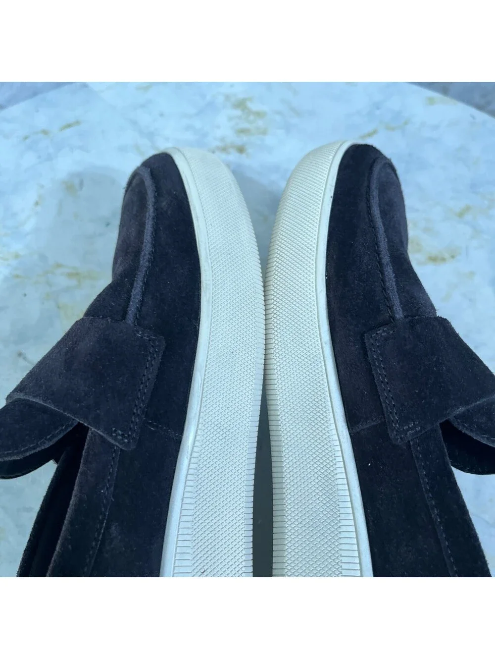 Vince Men's Size 8M Shoes Black White Suede Slip On Comfort Casual Sneakers